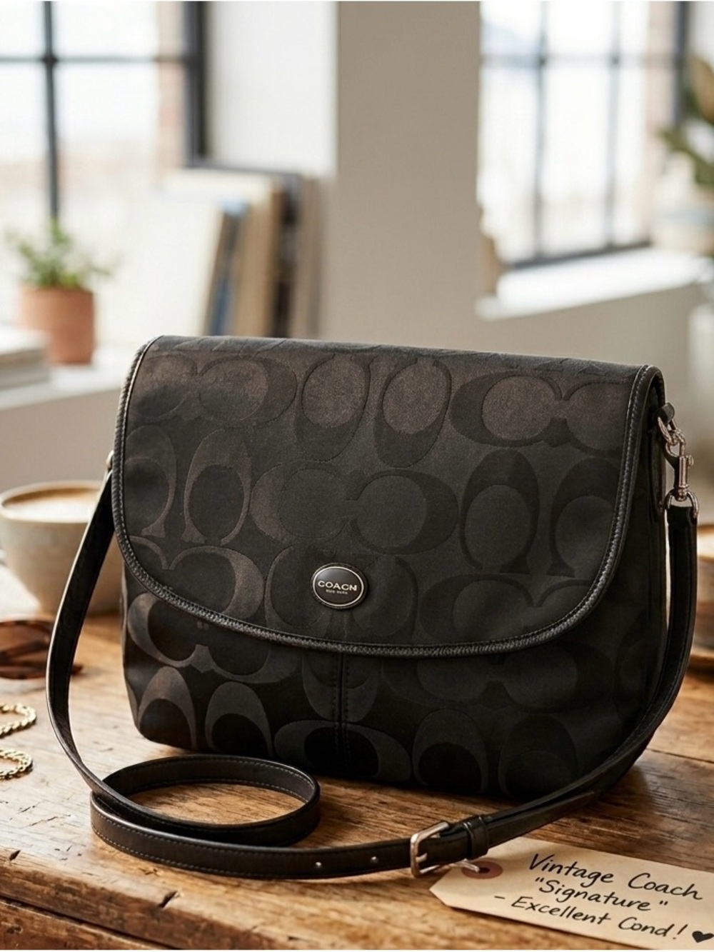 Coach Black Signature Crossbody Bag